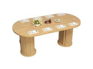 Table à manger extensible 150-190 cm avec rangement caché, table de cuisine multifonction gain de place, structure métal - marron naturel