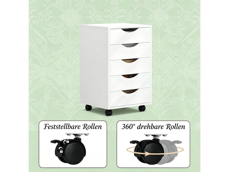  Armoire de rangement mobile, caisson à dossiers, meuble de bureau à roulettes  - Conforama D