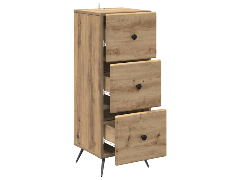 Armoire de rangement bureau, armoire à tiroirs 33 x 34.5 x 90 cm bois d'ingénierie shl596 - Conforama E