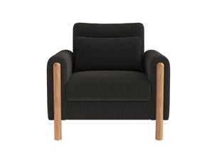 Fauteuil d'accent 87x83x88.5cm – fauteuil salon individuel avec coussin épais et oreiller lombaire – peluche –anthracite