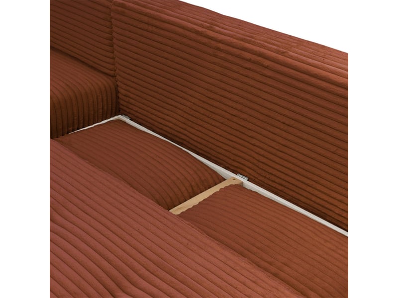  Canapé taormina - velours côt. Cinnamob - angle g - convert. - 4 pl - rouille 3CA59.AM.4AC.G.09 - Conforama C