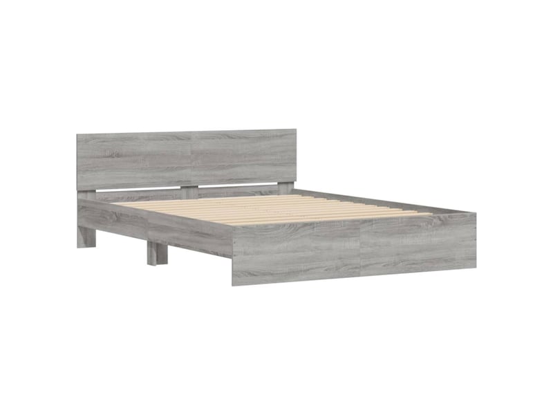  Lit double- lit adulte -  cadre de lit sans matelas sonoma gris 150x200 cm  - Conforama C