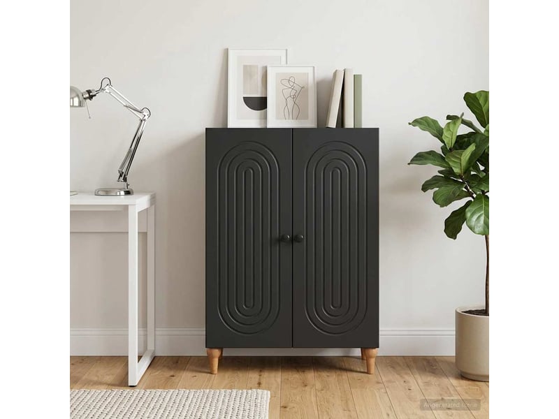  Buffet - bahut - meuble de rangement noir 66 x 34,5 x 90 cm bois d'ingénierie  - Conforama B