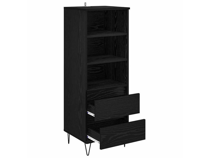 Buffet - haut armoire chêne noir 40 x 36 x 110 cm bois d'ingénierie - Conforama E