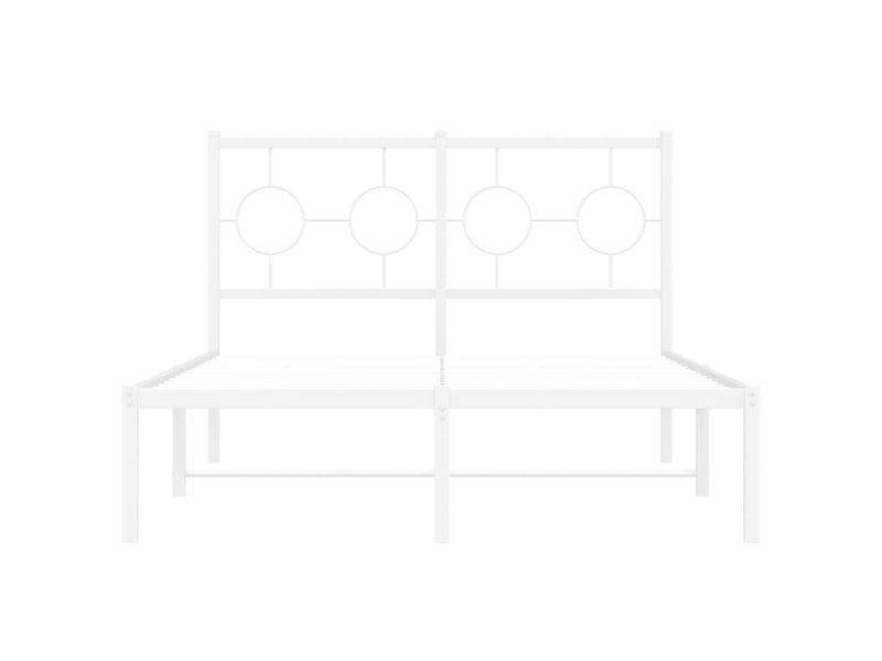  Lit double- lit adulte -  cadre de lit métal sans matelas et tête de lit blanc 120x190 cm  - Conforama D