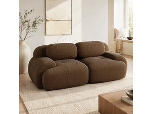 Canapé modulable modenvie 2 places sans cadre en velours côtelé marron 208 x 103 x 70 cm