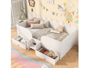 Lit avec rangement 90x200 cm <strong>HAUSS SPOLE</strong>  <strong></strong> coloris blanc
