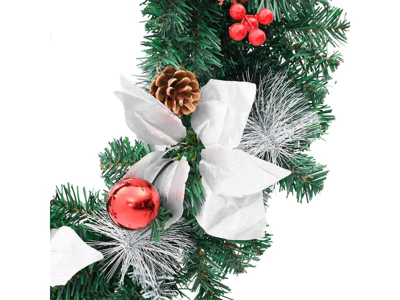  Couronne de noël avec lumières led vert 60 cm pvc  - Conforama E