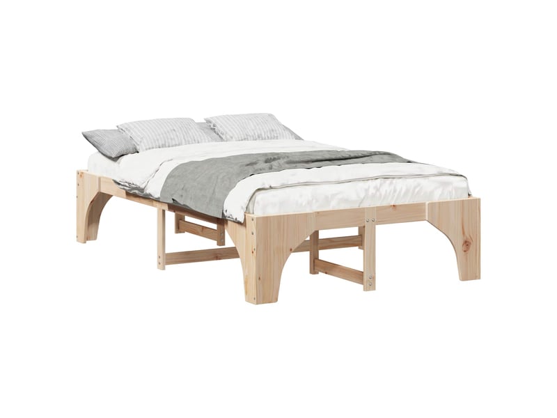  Lit double- lit adulte -  cadre de lit marron 120 x 200 cm pin massif  - Conforama A