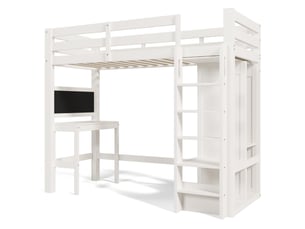 Lit surélevé 90x200 cm <strong></strong> <strong></strong> coloris blanc