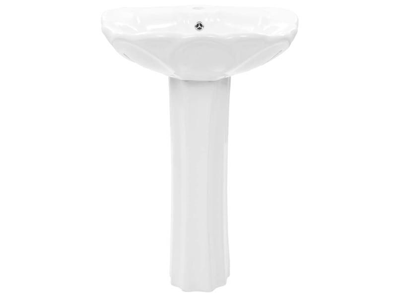  Lavabo autoportant avec socle céramique blanc 58x51x20 cm  - Conforama D