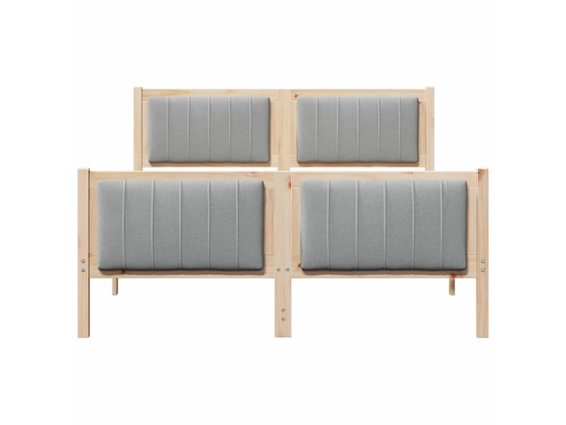  Lit double- lit adulte -  cadre de lit avec tête de lit marron et gris clair 135 x 190 cm  - Conforama D