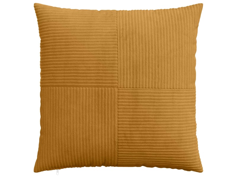  Lot de 6 housses de coussin almelo jaune 55 x 55 cm velours côtelé cf49886  - Conforama A