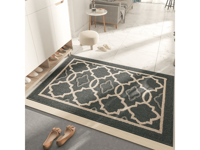  Paillasson antidérapant,tapis de porte intérieur et extérieur absorbant et résistant,tapis d'entrée lavable en machine,anti-poussière - 60 x 90 cm,gri  - Conforama A