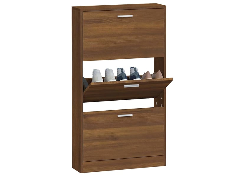  Meuble à chaussure | armoire à chaussures chêne marron 59x17x108cm bois d'ingénierie  - Conforama D