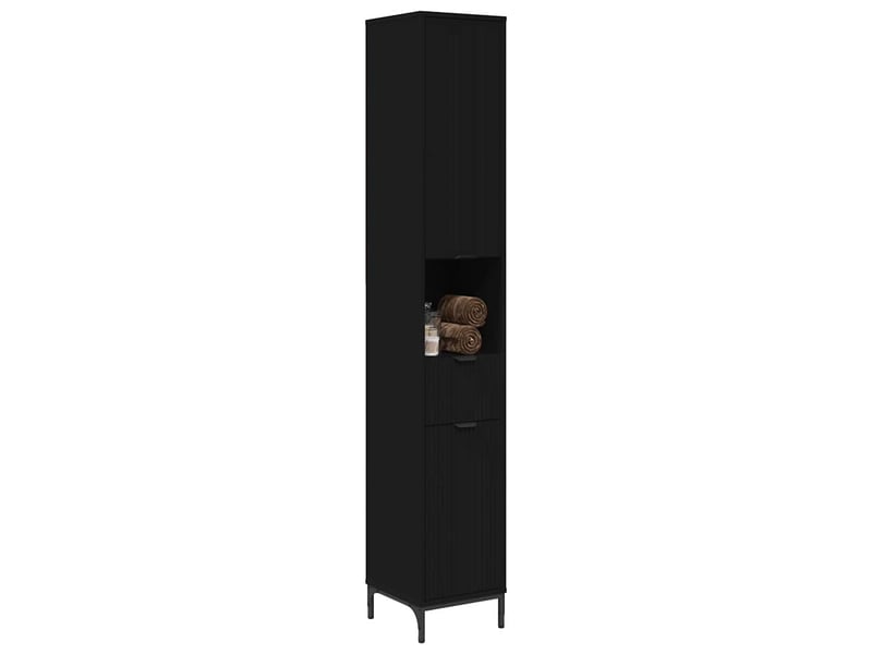 Cabinet de salle de bain, armoire salle de bain noir 31,5 x 33 x 190 cm cf65394 - Conforama C