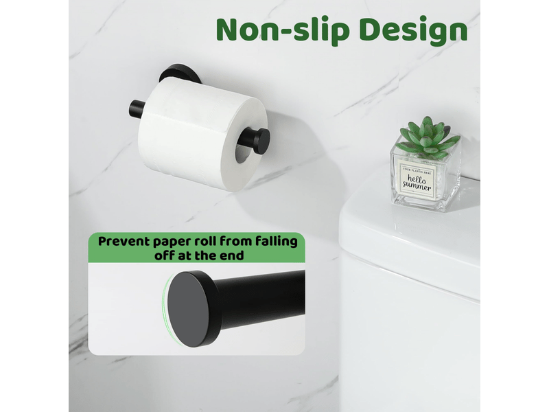  Porte papier toilette mural, derouleur support rouleau papier toilette en acier inoxydable sus304 pour salle de bain et cuisine, noir mat  - Conforama D