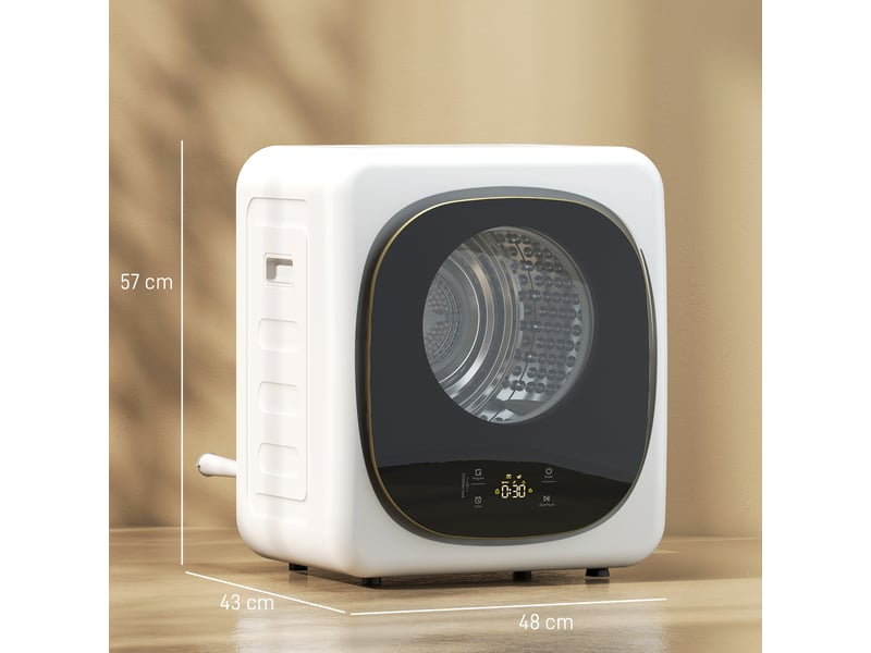 Sèche-linge 4kg 800w 5 modes séchage acier inox blanc - Conforama C