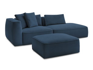 Canapé droit fixe BOBOCHIC LEOPOLD 4 places Velours bleu