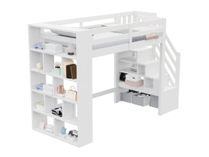 Lit mezzanine 90x200 cm MODFU coloris blanc