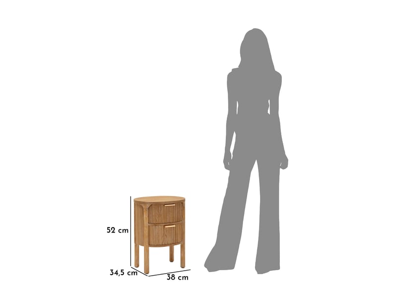 Commode falile, 2 tiroirs, 38x35x52h cm marron cerise Falile - Conforama C