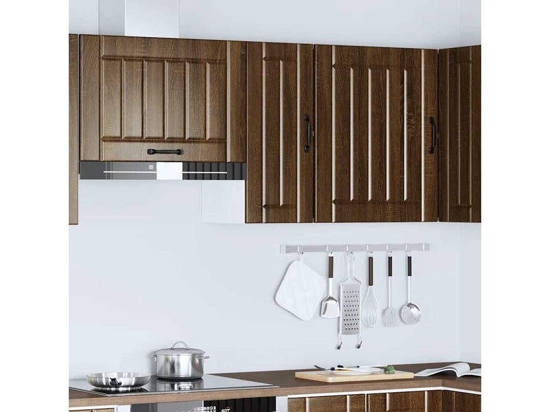  Meuble de rangement, armoire murale de cuisine lucca chêne marron bois ingénierie shl5802  - Conforama C