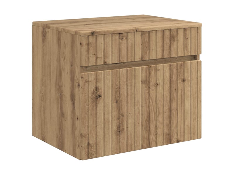  Cabinet salle de bain mural, meuble de rangement chêne artisanal shl6691  - Conforama A