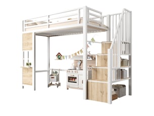 Lit mezzanine 90x200 cm <strong></strong>  <strong></strong> coloris blanc