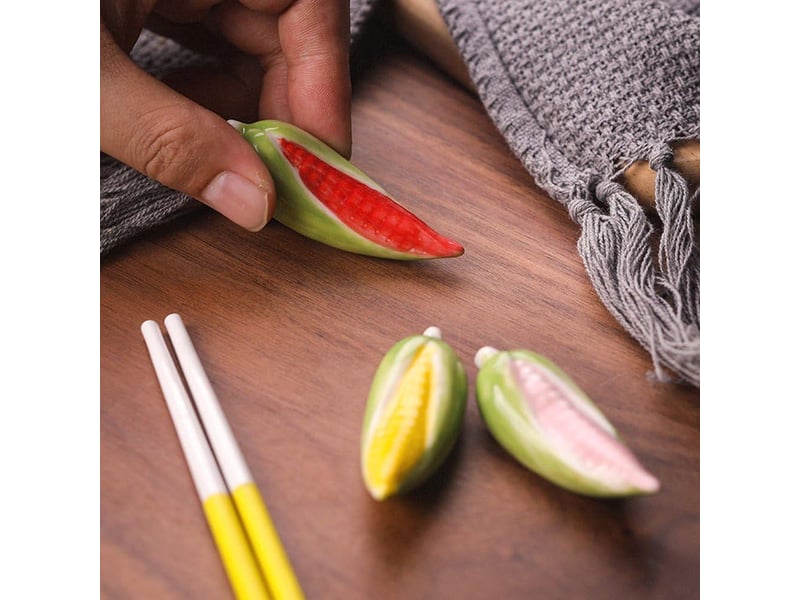 Porte-baguettes en céramique - mignon porte-baguettes de maïs - support de baguettes en céramique - outils de table de cuisine - multicolour - Conforama B