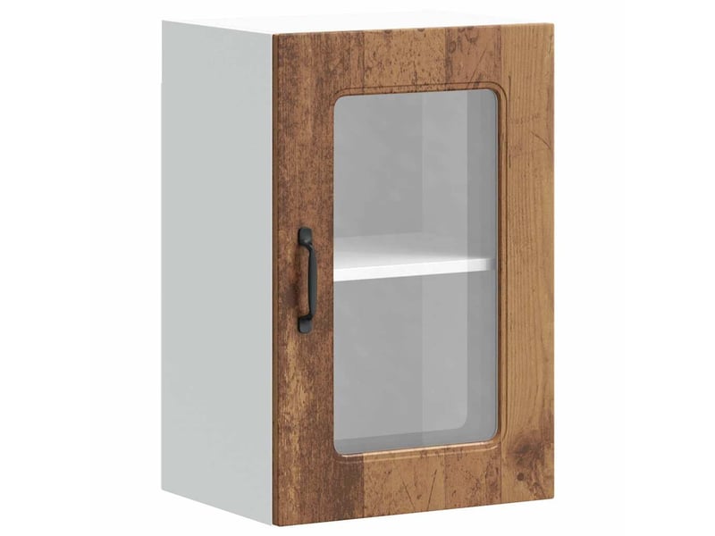  Armoire murale de cuisine avec porte vitrée kalmar bois d'ingénierie ancien shl3886  - Conforama A