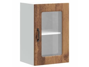 Armoire murale de cuisine avec porte vitrée kalmar bois d'ingénierie ancien shl3886