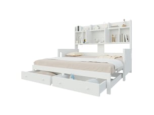 Lit banquette 90x190 cm <strong>OKWISH</strong>  <strong></strong> coloris blanc