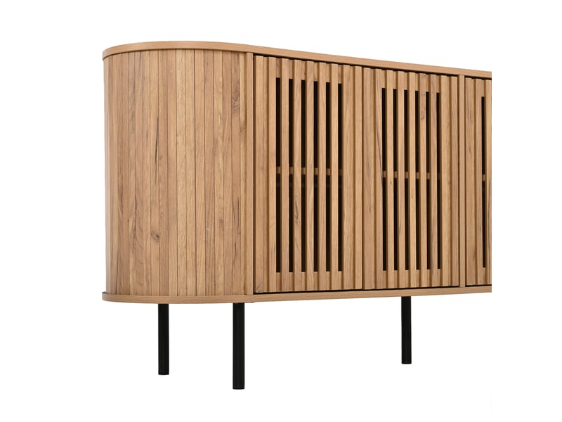  Buffet bas 160x40x70 cm 4 portes perforées mdf naturel  - Conforama D