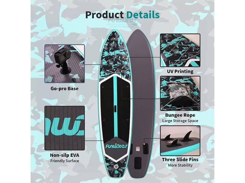  Planche de SUP Funwater SUPFW32C - 350x83x15cm 180kg  - Conforama E
