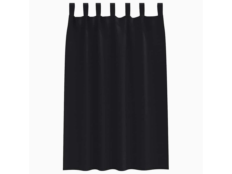 Lot de 2 rideaux occultants, rideaux black-out avec anneaux noir 175 x 140 cm cf44710 - Conforama D
