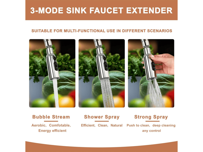  Aérateur de robinet 3 modes rotatif 360° tête douchette evier cuisine brise jet robinet cuisine d'eau pour robinet embout robinet cuisine adaptateur  - Conforama C