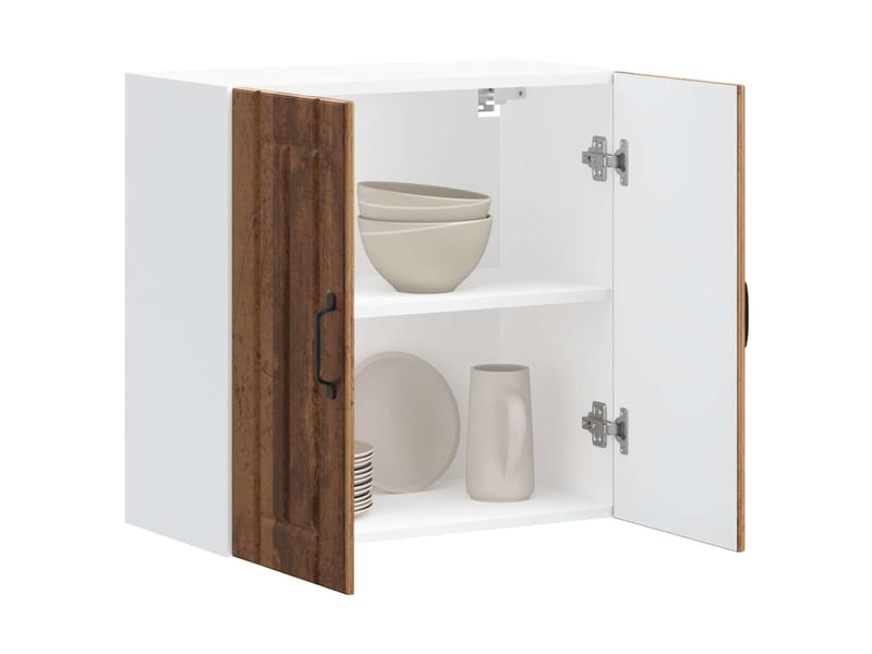 Meuble de rangement, armoire murale de cuisine lucca vieux bois bois ingénierie shl4095 - Conforama B