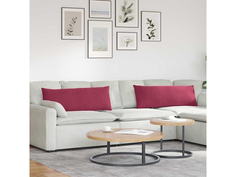 Lot de 2 coussins de canapé, coussins décoratifs bordeaux 120 x 40 cm cf59026 - Conforama B