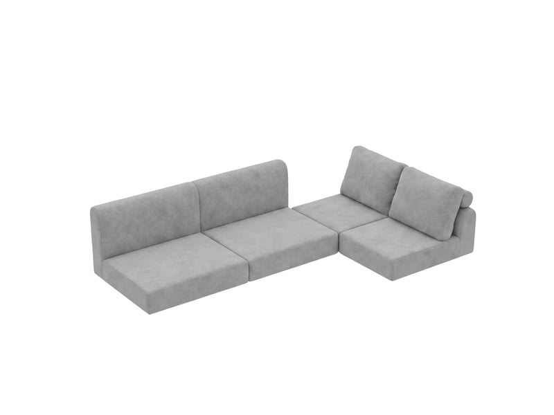 Canapé pliant modulable 2 places en flanelle gris 160x80x78 cm - Conforama R
