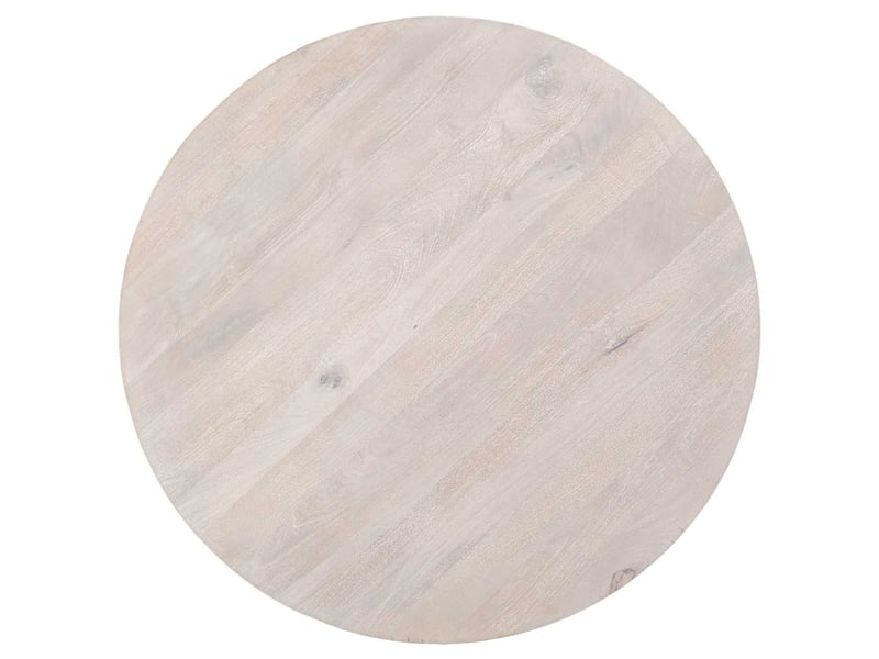  Table de salle à manger en bois blanc 130x130x77 cm (hauteur)  - Conforama D