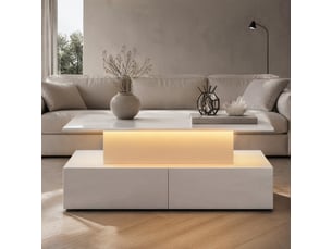 Table basse rectangulaire coloris blanc LPOSPI - 55 cmx90 cm