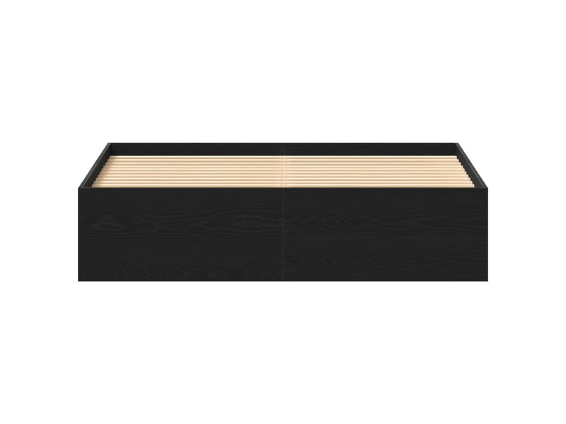  Lit double- lit adulte -  cadre de lit sans matelas en chêne noir 150x200 cm bois d'ingénierie  - Conforama D