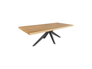 Table de salle à manger azma – mdf placage chêne et métal – 240 cm – style moderne