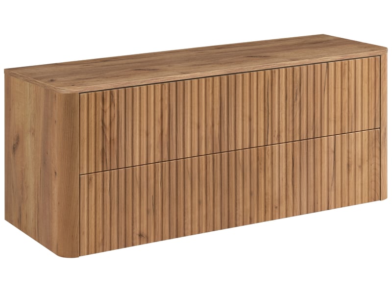  Plan de travail linea 120 cm chêne craft d'or pour meuble de salle de bain avec angles arrondis  - Conforama R