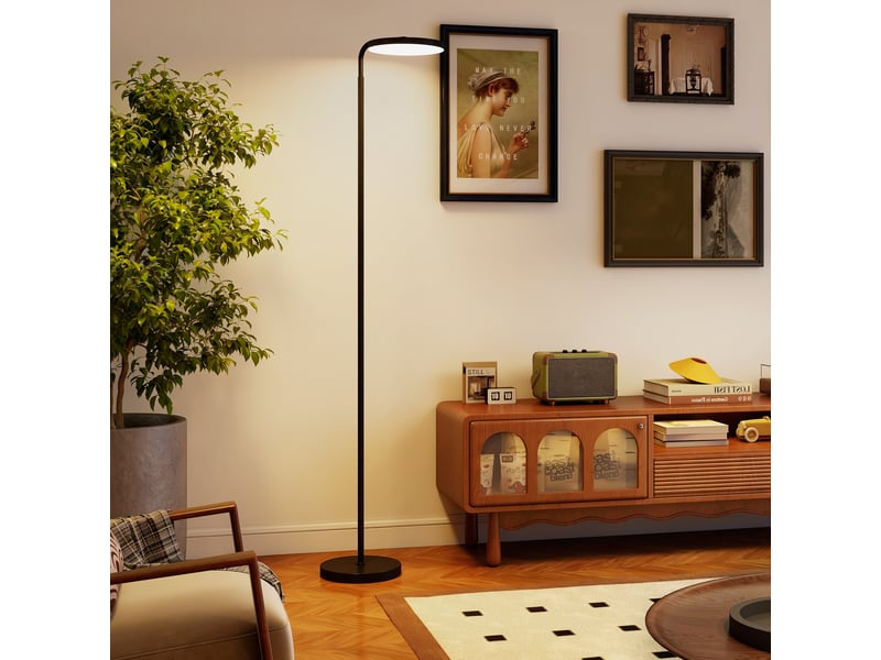  Lampadaire led, lampe sur pied à intensité variable, tête rotative 350 °, télécommande magnétique, 41x25x177cm, noir  - Conforama C