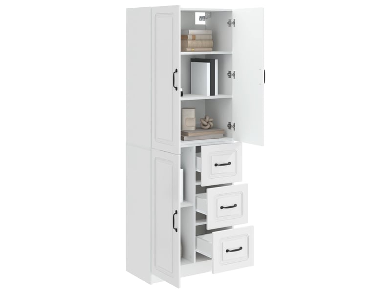  Buffet - ensemble de meubles 2 pc blanc brillant bois d'ingénierie  - Conforama C