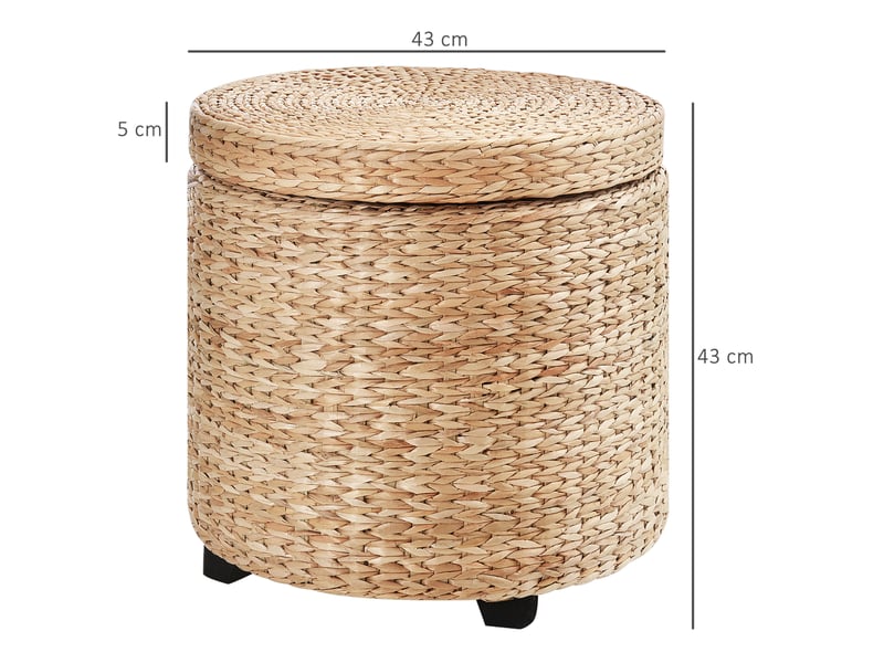  Pouf de rangement 43x43x43 cm couvercle amovible kaki  - Conforama D