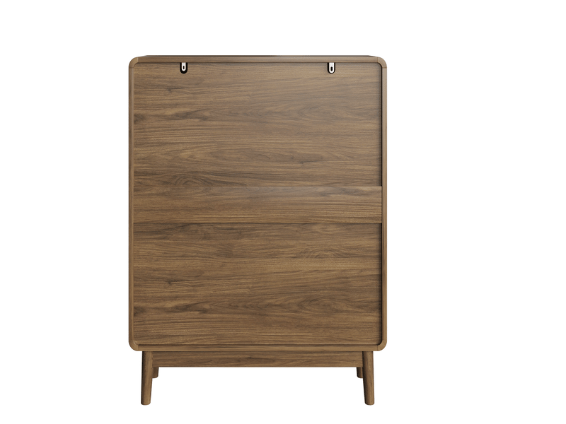 Meuble à chaussures 60x24,1x95 cm en mdf coloris noyer avec 2 abattants - Conforama E