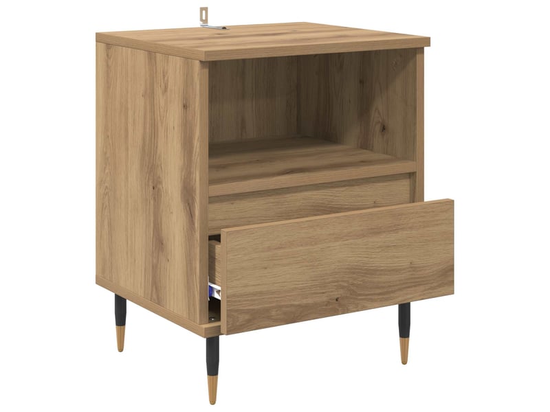  Table de chevet - cabinet de chevet - table de nuit chêne artisanal 40 x 35 x 50 cm  - Conforama D