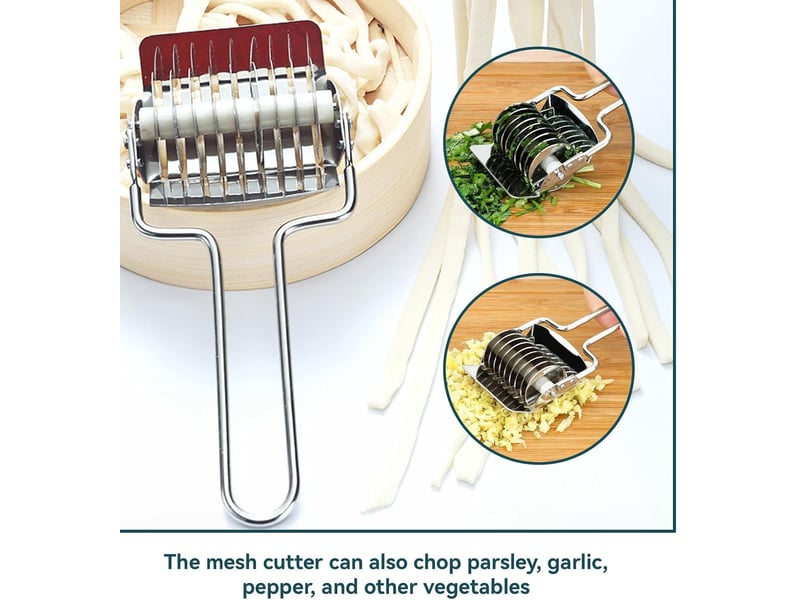  2 pcs machine à pâtes manuelle, rouleau de roue à pâtisserie en acier inoxydable coupeur de pâte de nouilles grattoir de gâteau de rouleau de pizza No commercial references - Conforama C